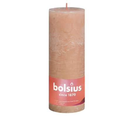 Bolsius Rustikale Stumpenkerzen Shine 4 Stk. 190x68 mm Nebelrosa