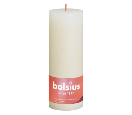 Bolsius Κεριά Κύλινδρος Ρουστίκ Shine 4 τεμ. Ελαφρύ Περλέ 190 x 68 χιλ