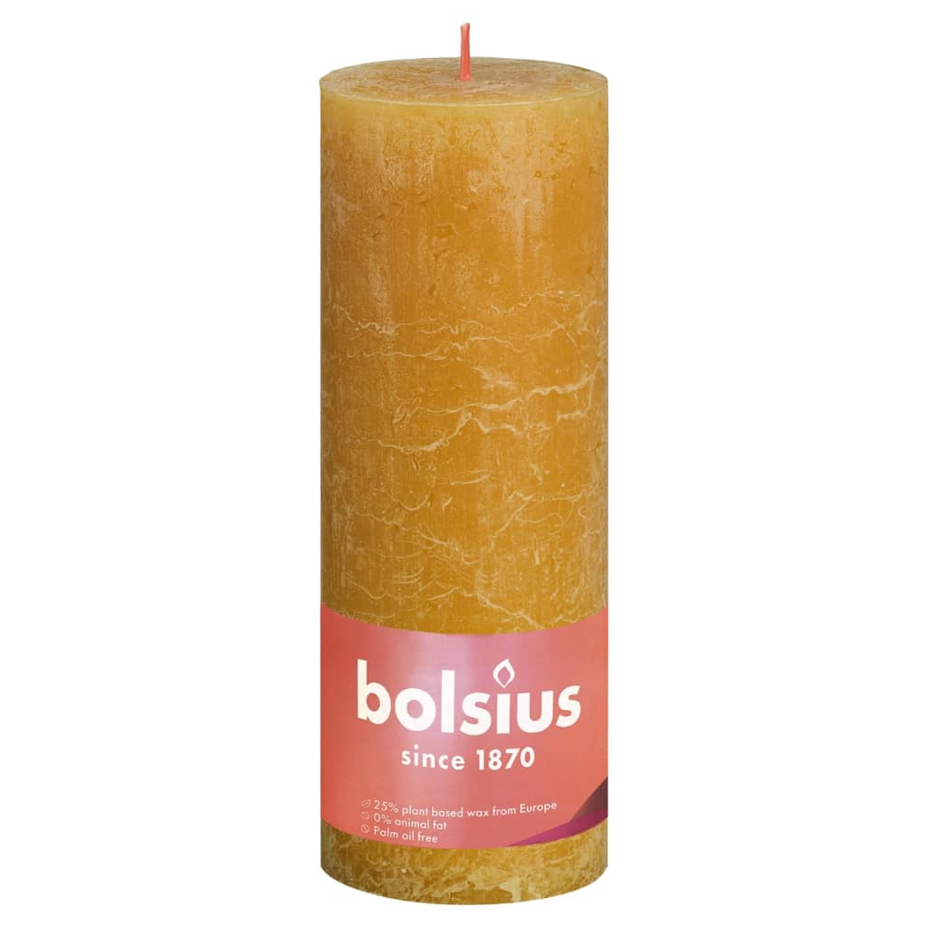 

Bolsius Stompkaarsen Shine 4 st rustiek 190x68 mm honinggeel