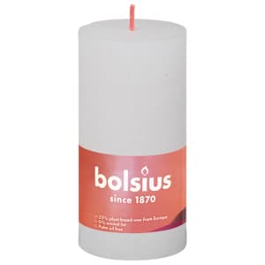 Bolsius Κεριά Κύλινδρος Ρουστίκ Shine 8 τεμ. Θολό Λευκό 100 x 50 χιλ.