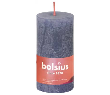 Bolsius Bougies pilier rustiques Shine 8 pcs 100x50 mm Bleu crépuscule