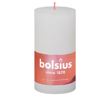 Bolsius Κεριά Κύλινδρος Ρουστίκ Shine 4 τεμ. Θολό Λευκό 130 x 68 χιλ.