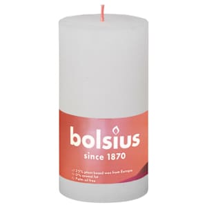 Bolsius Κεριά Κύλινδρος Ρουστίκ Shine 4 τεμ. Θολό Λευκό 130 x 68 χιλ.