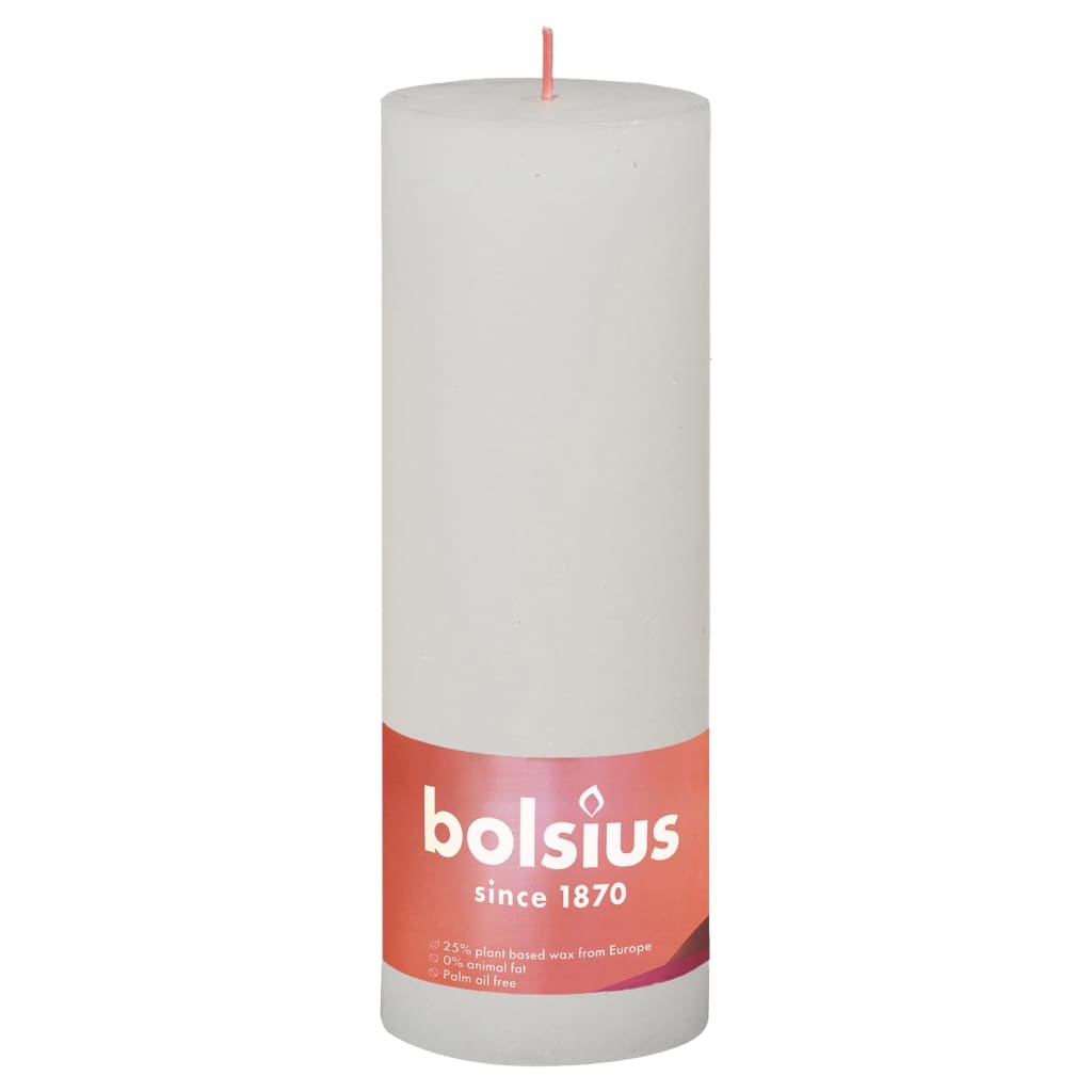 Bolsius Velas rústicas Shine 4 uds blanco turbio 190x68 mm