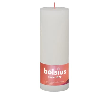 Bolsius Velas rústicas Shine 4 uds blanco turbio 190x68 mm