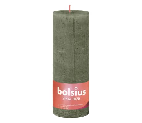 Bolsius Rustika blockljus 4-pack 190x68 mm olivgrön