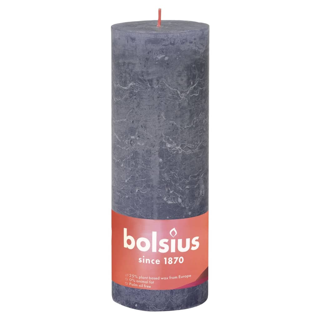 

Bolsius Stompkaarsen Shine 4 st rustiek 190x68 mm schemerblauw