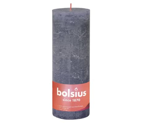 Bolsius Κεριά Κύλινδρος Ρουστίκ Shine 4 τεμ Μπλε Λυκόφωτος 190 x 68χιλ