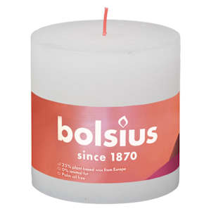 Bolsius cilindriskas sveces Shine, 3 gab., 100x100 mm, mākoņbaltas