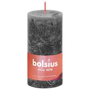 Bolsius Žvakės Shine, 8vnt., audros pilkos, 100x50mm, cilindro formos
