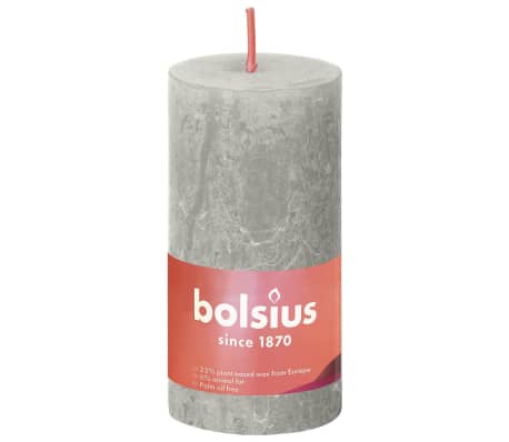 Bolsius Κεριά Κύλινδρος Ρουστίκ Shine 8 τεμ. Γκρι της Άμμου 100x50 χιλ