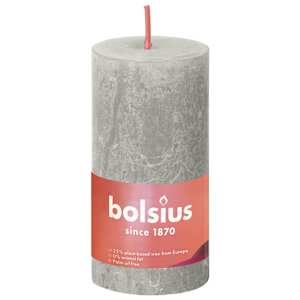 Bolsius Κεριά Κύλινδρος Ρουστίκ Shine 8 τεμ. Γκρι της Άμμου 100x50 χιλ