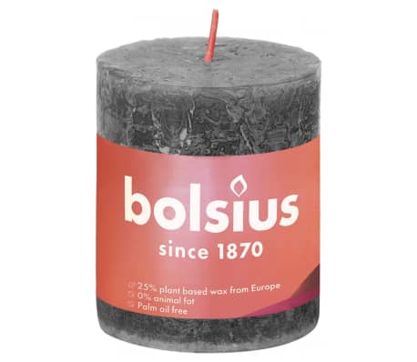 Bolsius Rustika blockljus 4-pack 80x68 mm stormgrå