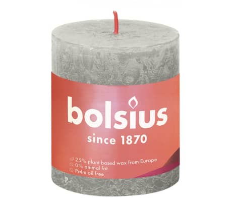 Bolsius Rustika blockljus 4-pack 80x68 mm sandgrå