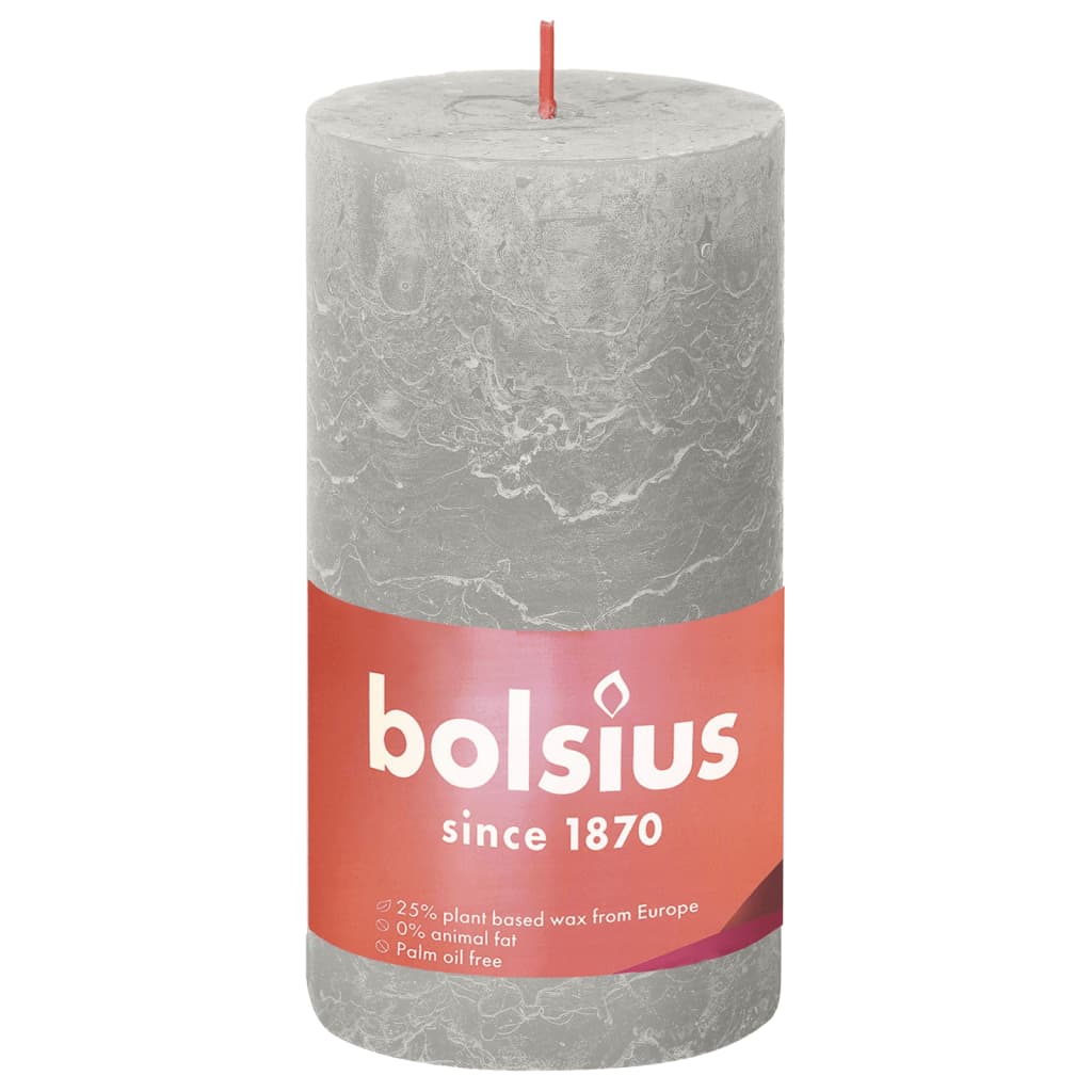 

Bolsius Stompkaarsen Shine 4 st rustiek 130x68 mm zandgrijs