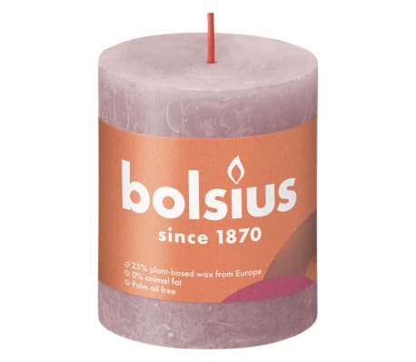Bolsius Rustikale Stumpenkerzen Shine 4 Stk. 80x68 mm Aschenrosa