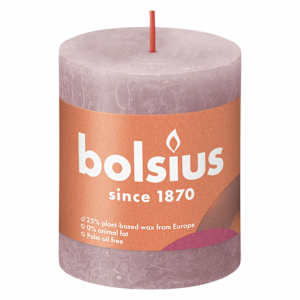 Bolsius Rustikale Stumpenkerzen Shine 4 Stk. 80x68 mm Aschenrosa
