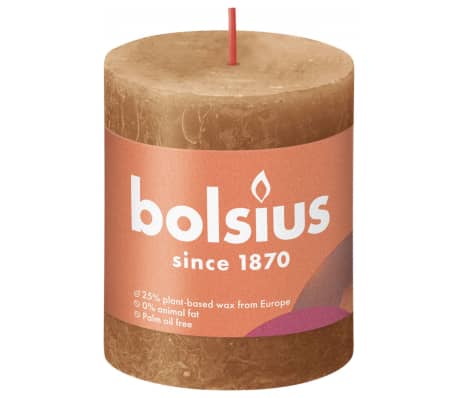 Bolsius Rustika blockljus 4-pack 80x68 mm kryddbrun