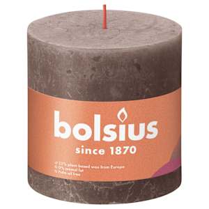 Bolsius Κεριά Κύλινδρος Ρουστίκ Shine 3 τεμ Ρουστίκ Taupe 100 x 100χιλ