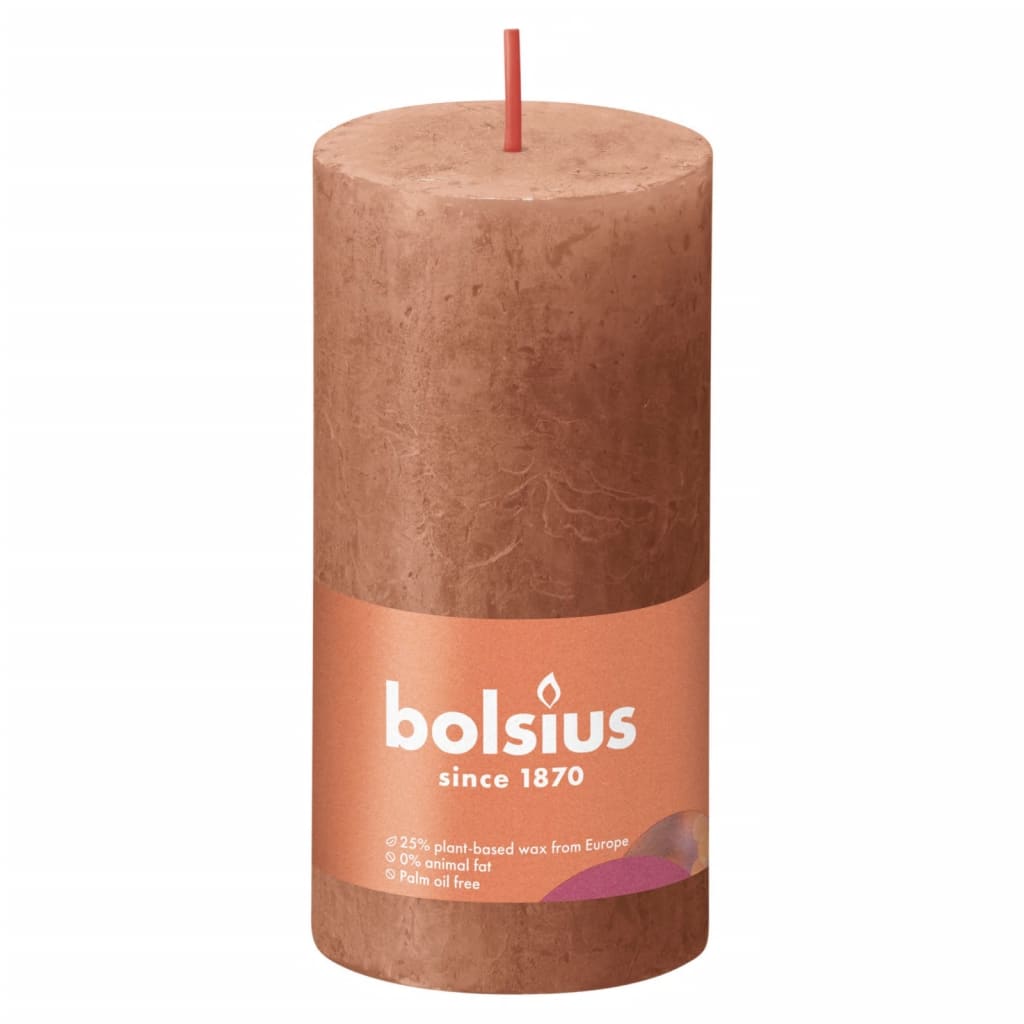 

Bolsius Stompkaarsen Shine 8 st rustiek 100x50 mm rustiek roze