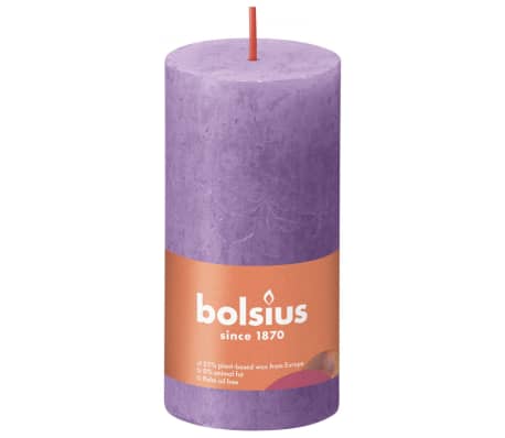 Bolsius Rustikke søylelys Shine 8 stk 100x50 mm livlig fiolett