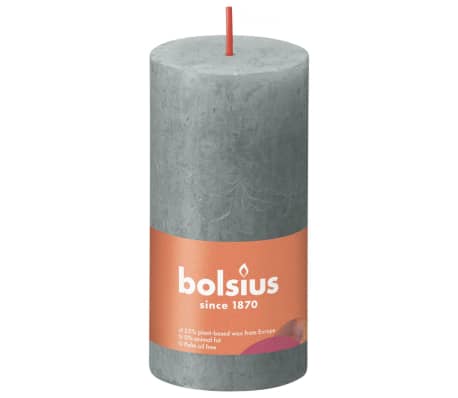 Bolsius Rustic Pillar Candles Shine 8 pcs 100x50 mm Eucalyptus Green