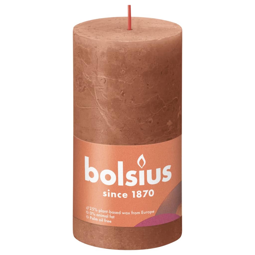 

Bolsius Stompkaarsen Shine 4 st rustiek 130x68 mm rustiek roze