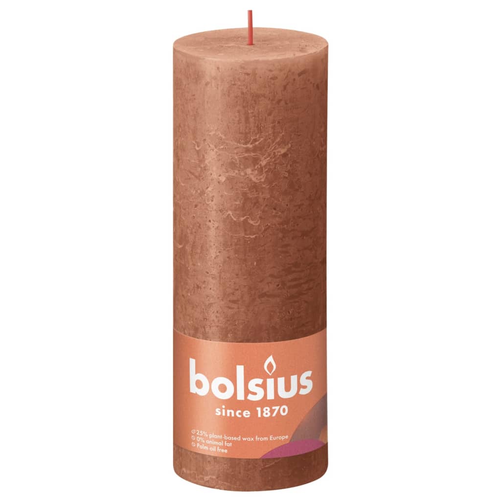 

Bolsius Stompkaarsen Shine 4 st rustiek 190x68 mm rustiek roze