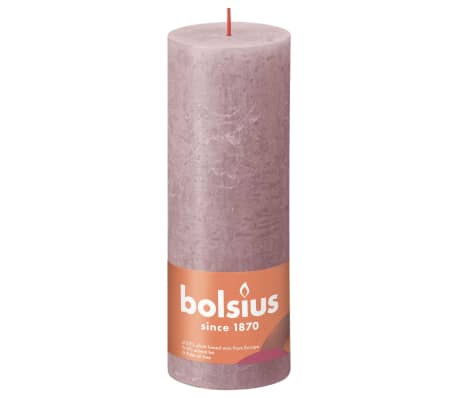 Bolsius Stompkaarsen Shine 4 st rustiek 190x68 mm ash rose