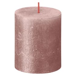 Bolsius Rustikálne valcové sviečky Shimmer 4 ks 80x68 mm, ružové