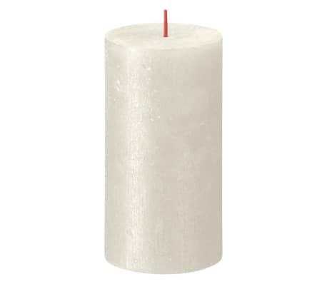 Bolsius Рустик колонни свещи Shimmer, 4 бр, 130x68 мм, слонова кост