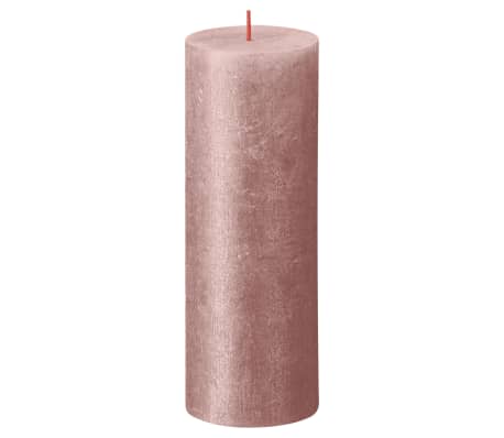 Bolsius Rustikke søylelys Shimmer 4 stk 190x68 mm rosa