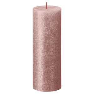 Bolsius Rustikke søylelys Shimmer 4 stk 190x68 mm rosa