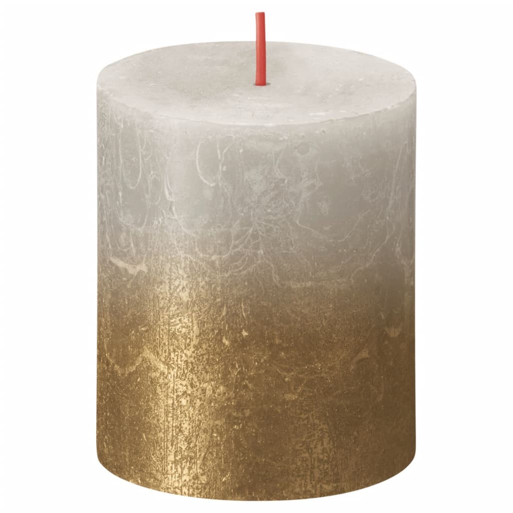 

Bolsius Stompkaarsen Sunset 4 st rustiek 80x68 mm zandgrijs goudkleur