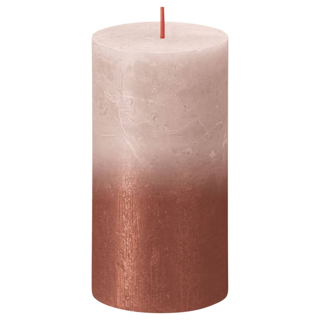 Bolsius Rustikálne valcové sviečky Sunset 4ks 130x68mm, ružovo jantárové