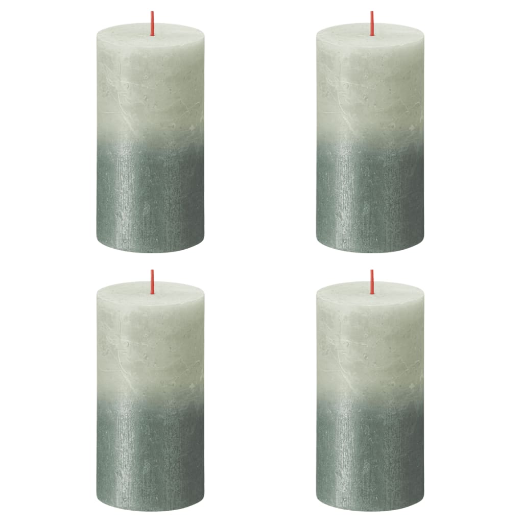 Bolsius Candele Rustiche Colonna Shine 4 pz 130x68 mm Grigio Sabbia