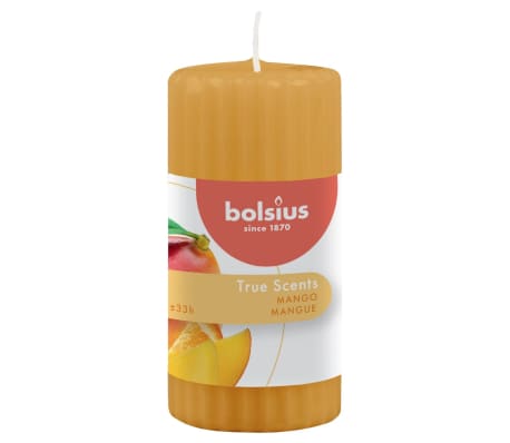 Bolsius Ribbade blockljus med doft 6-pack 120x58 mm mango