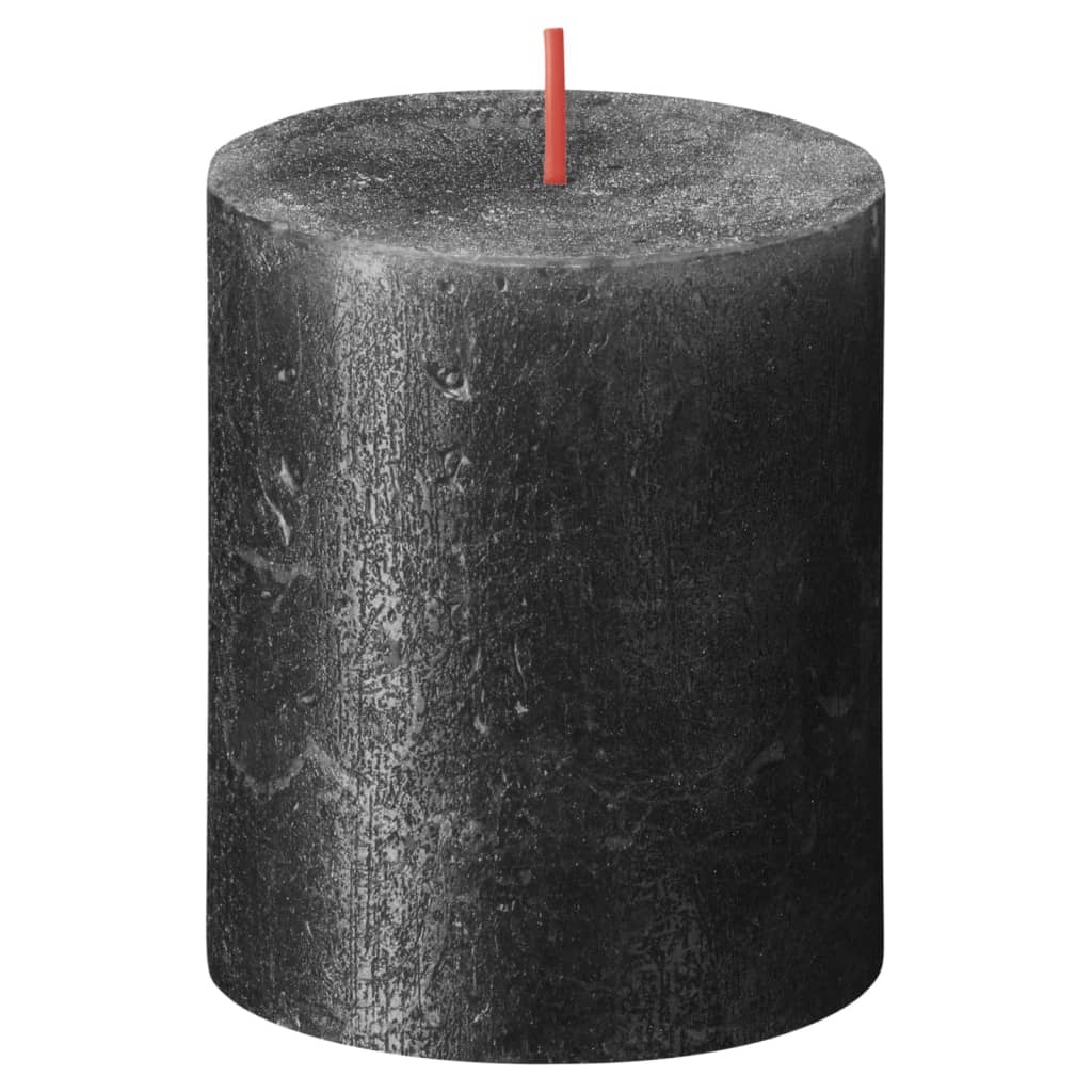 

Bolsius Stompkaarsen Shimmer 4 st rustiek 80x68 mm antracietkleurig