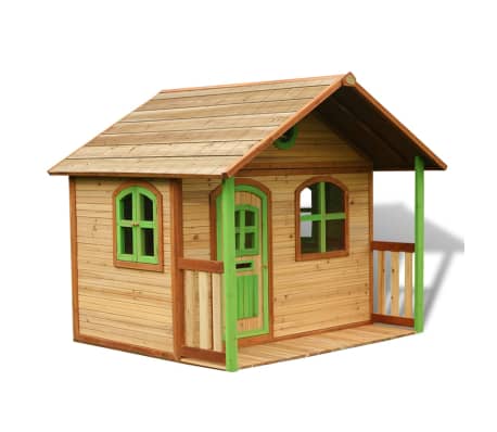 Cabane En Bois Pour Enfant Hacienda Avec Preau 243 X 125 X 175 Cm Bois Traite