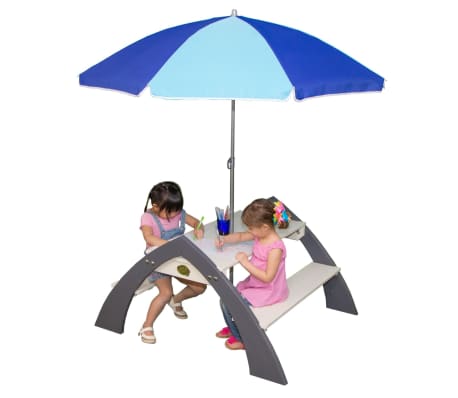 AXI Children Picnic Table Kylo with Parasol XL White and Grey