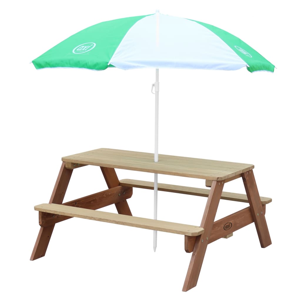 

AXI Kinderpicknicktafel Nick met parasol bruin