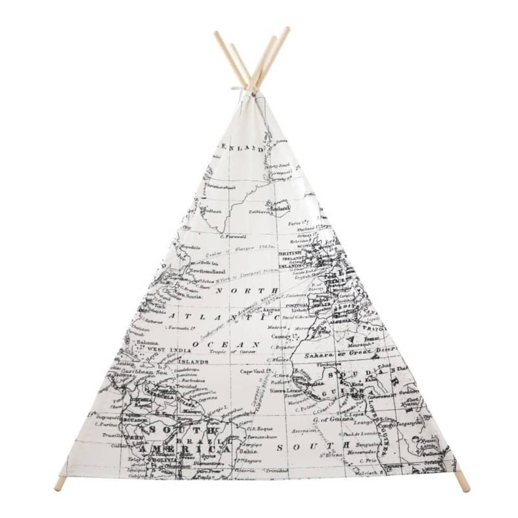 Namiot do zabawy World Map, czarno-biały