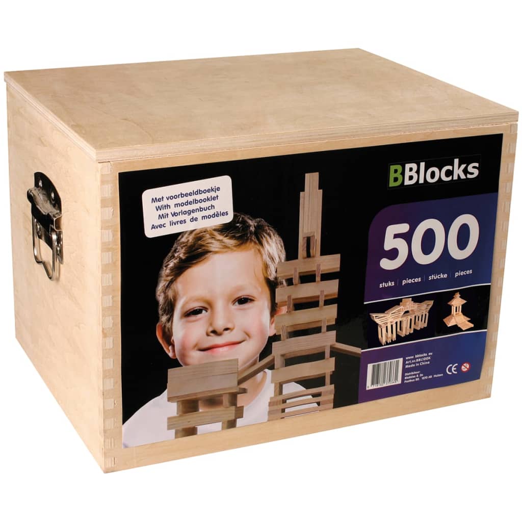 VidaXL - BBlocks Bouwplankjes bruin hout 500 st BBLO890201