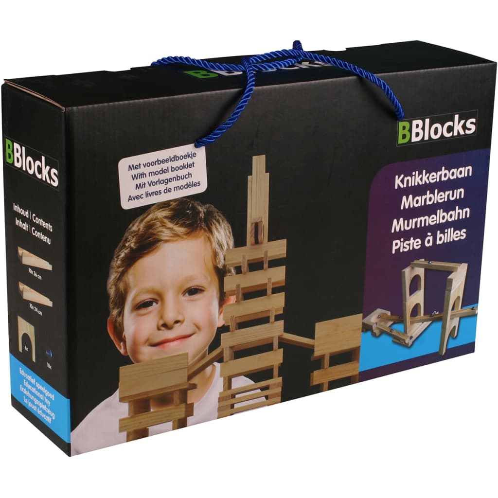 

BBlocks Knikkerbaan bouwplankjes bruin hout 26 st BBLO890300