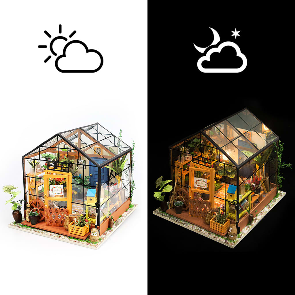 

Robotime Miniatuur knutselset Cathy's Flower House met LED-verlichting