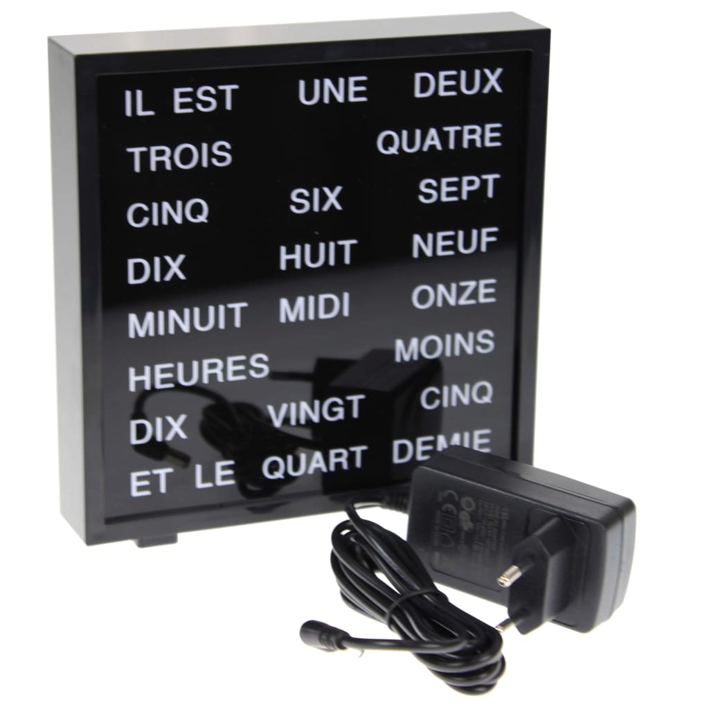 Afbeelding United Entertainment - LED Word Clock - Frans 17 x 16.5 cm door Vidaxl.nl