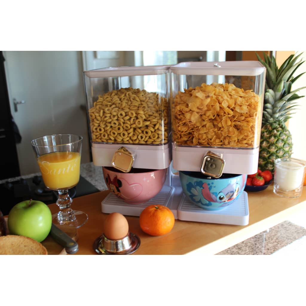 Afbeelding United Entertainment Luxe Dubbele Cornflakes Dispenser - Wit door Vidaxl.nl