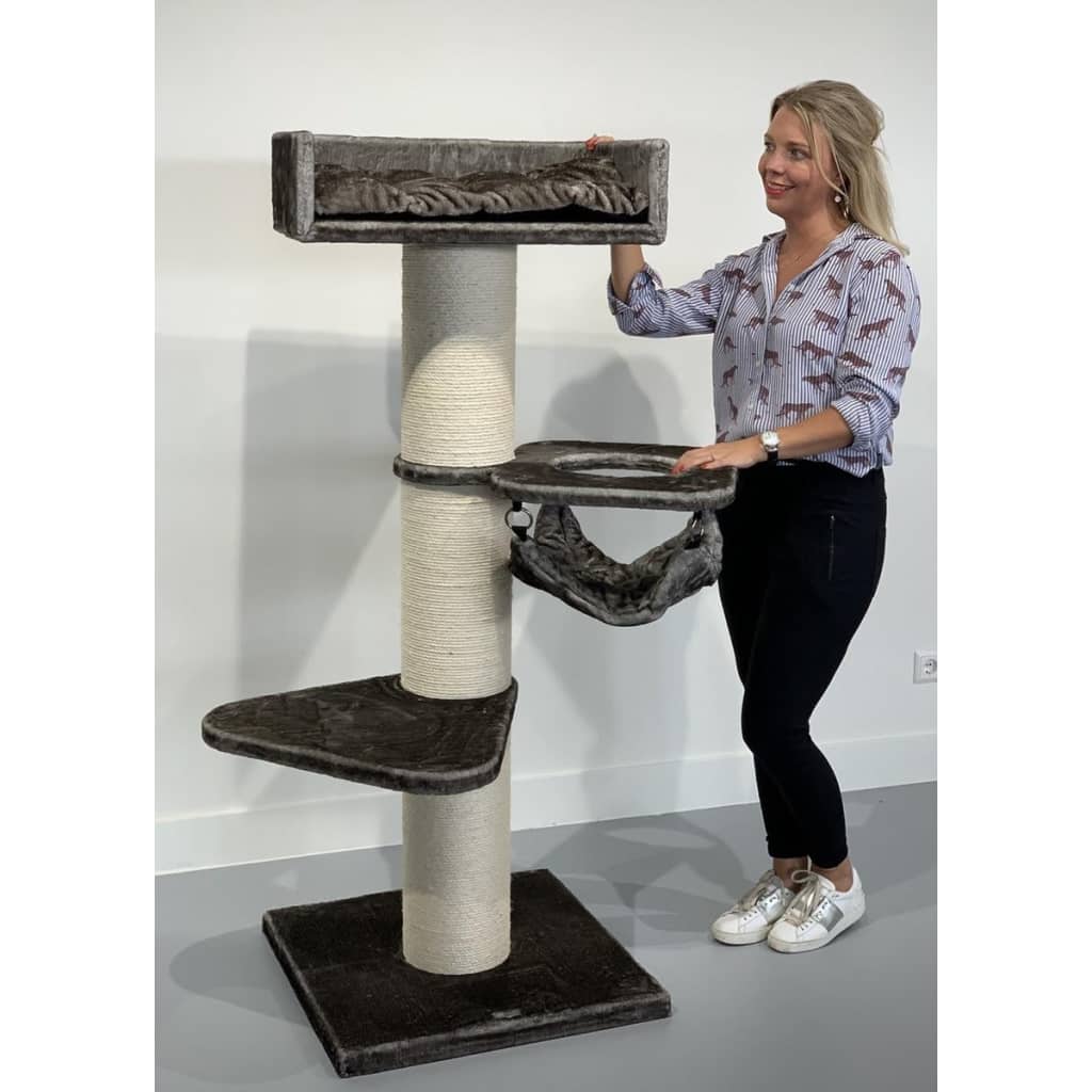 RHRQuality Cat Tree Royalty de Luxe Blackline Mörkgrå L