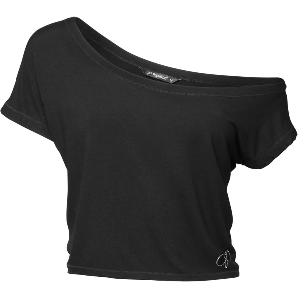 Afbeelding Papillon off-shoulder sportshirt kort zwart maat M door Vidaxl.nl