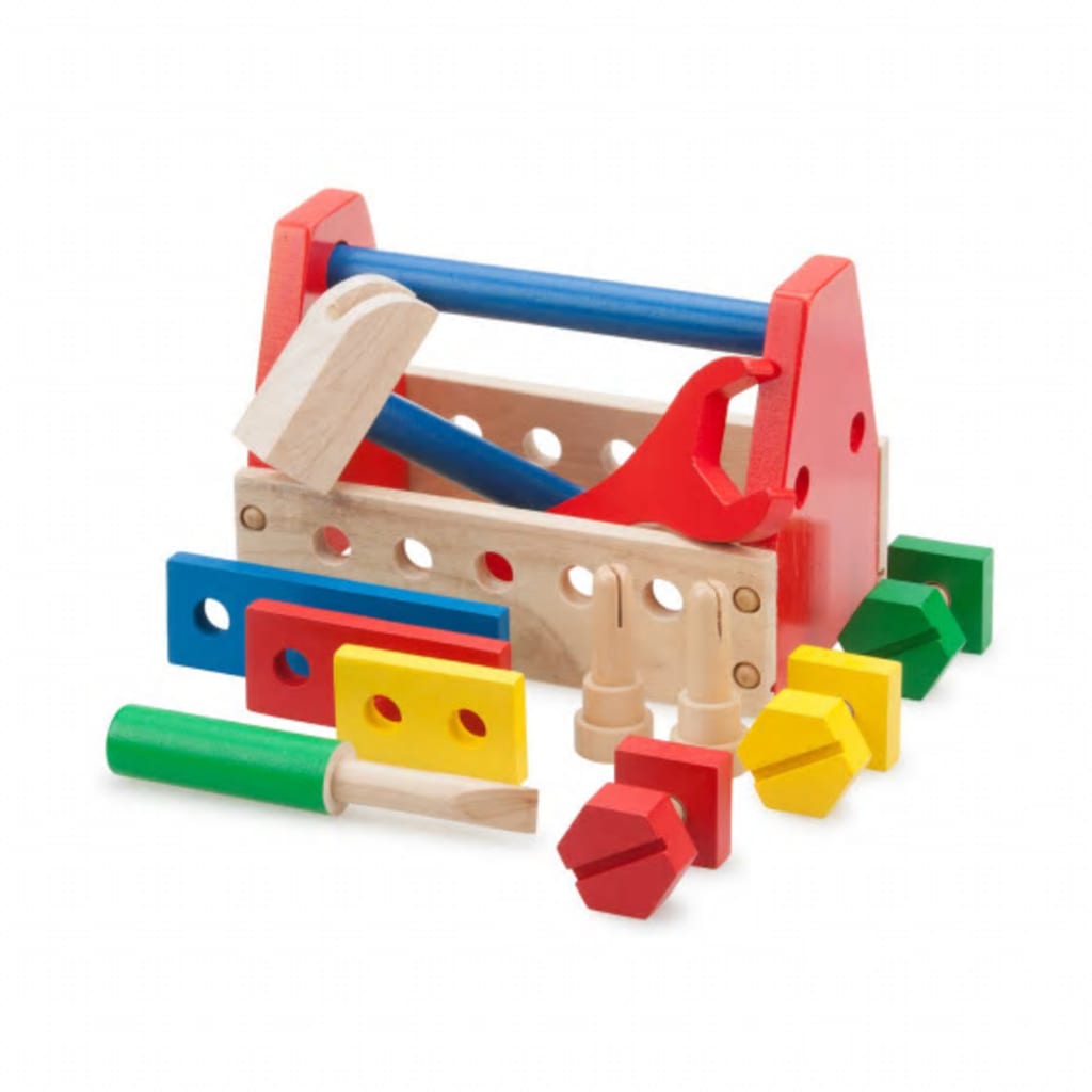 New Classic Toys gereedschapskist junior 20 cm hout 15-delig